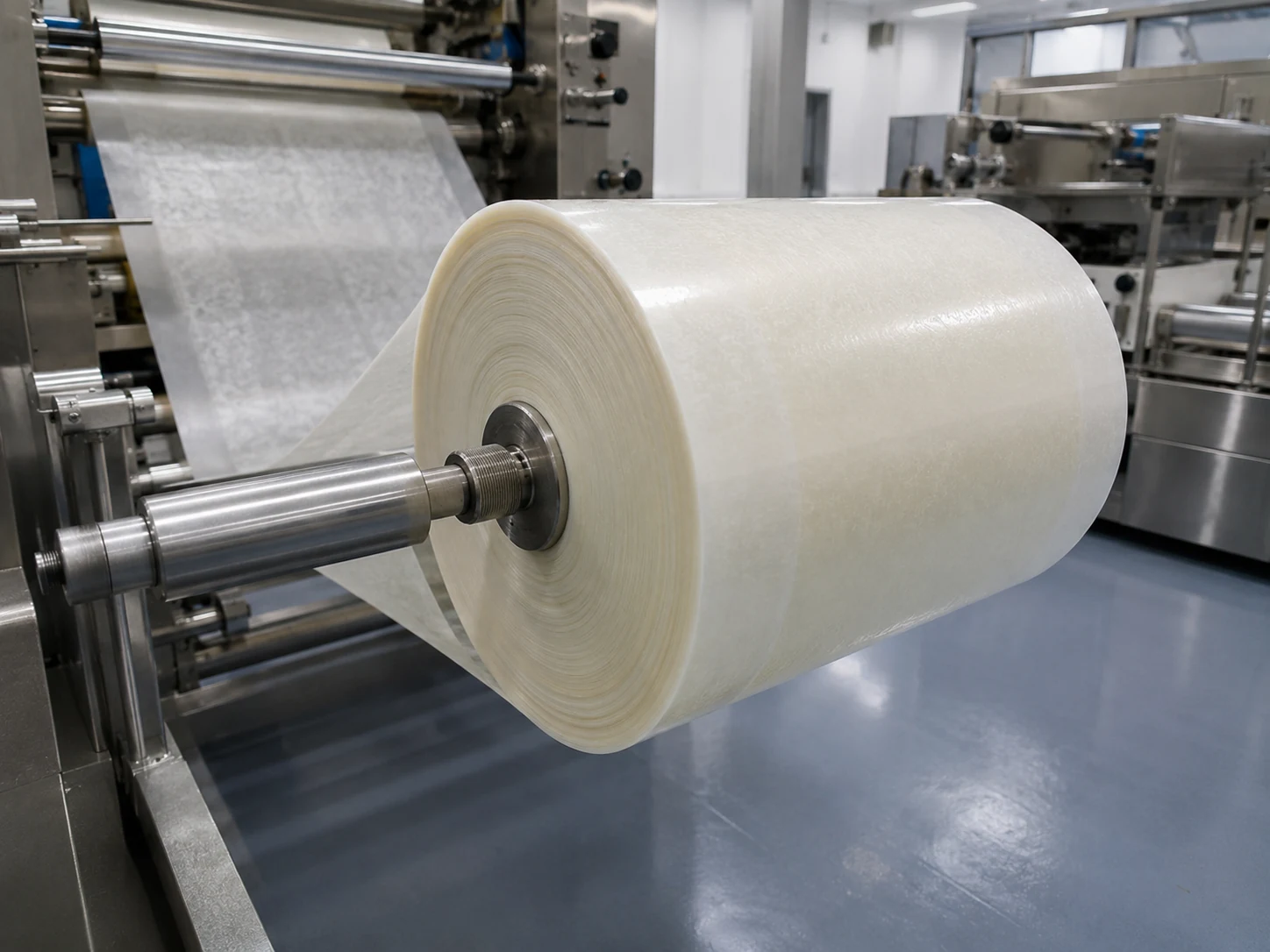 Dried oral film roll before slitting