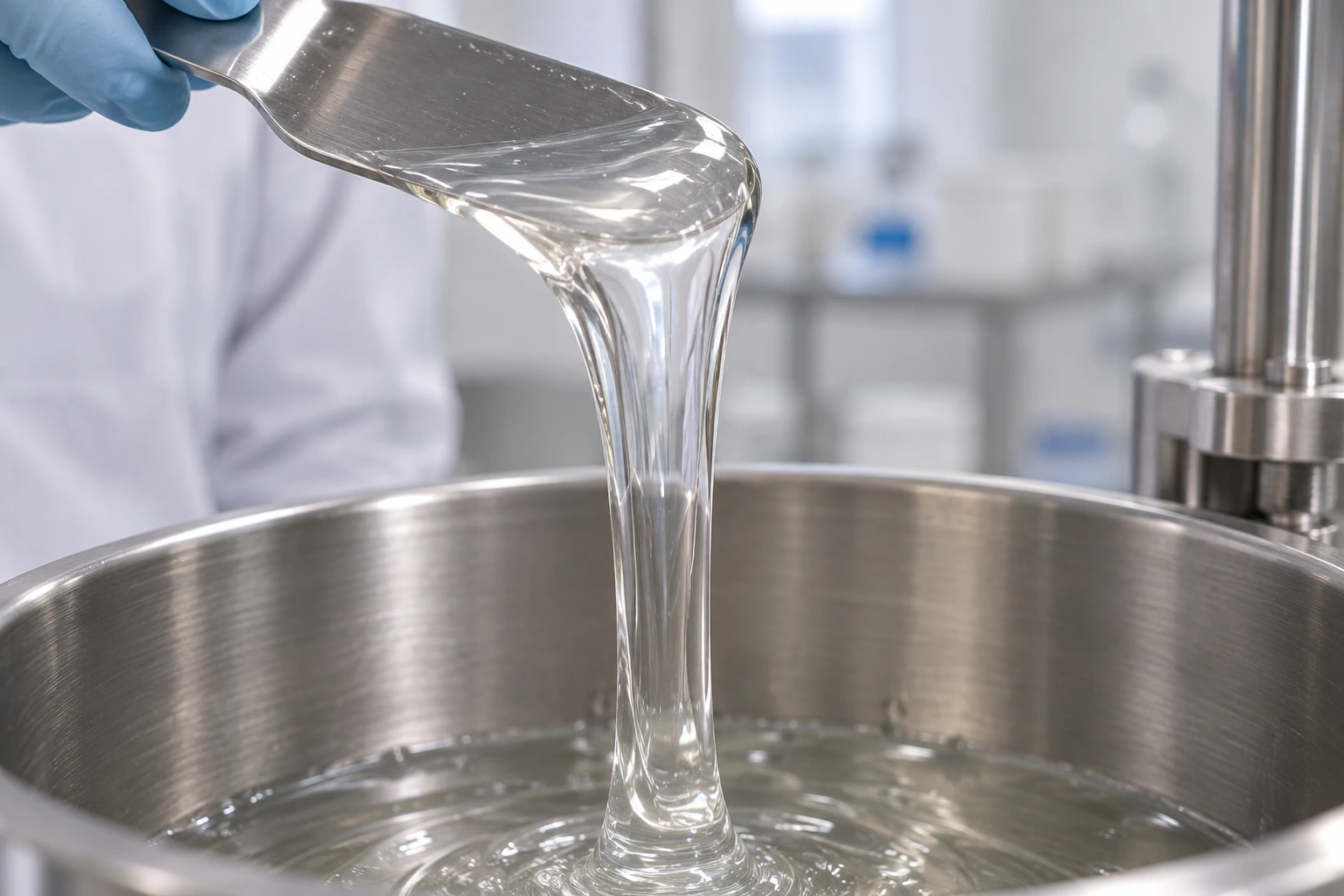 Clear oral film gel formulation being mixed