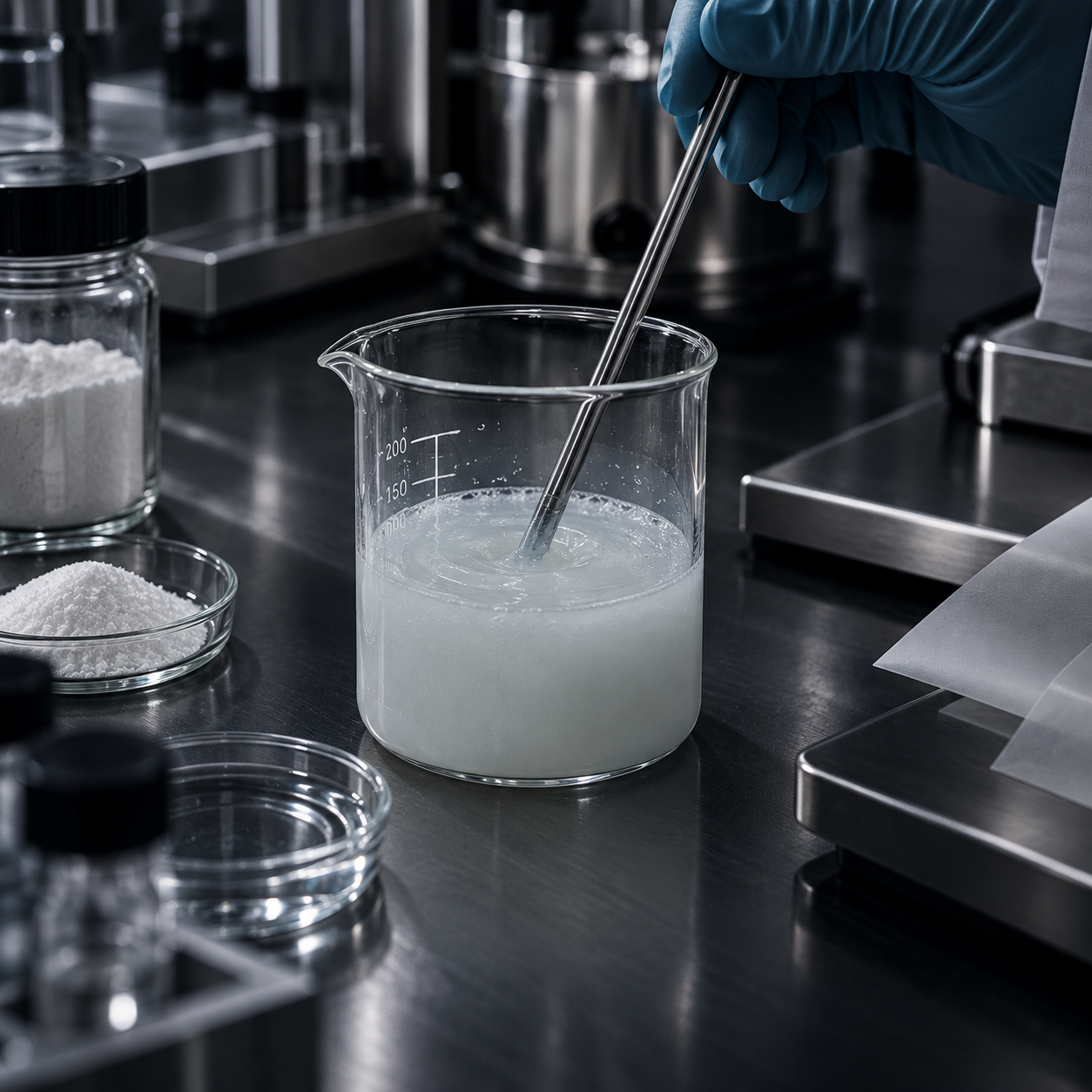 Formula stage beaker and film base preparation