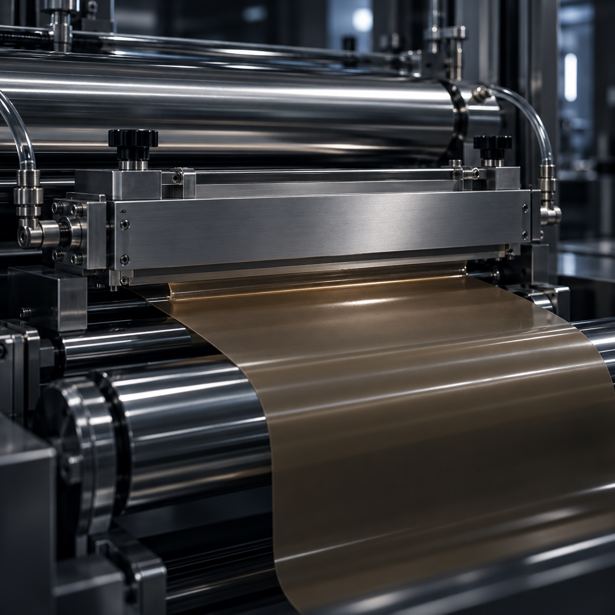 Coat stage film sheet on machine
